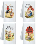 CUTHOLLOW Farmhouse Microfiber Kitchen Towels – Set of 4 Dish Cloths
