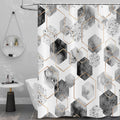 Hnmdmyi Grey Shower Curtain | Abstract Geometric Waterproof Polyester