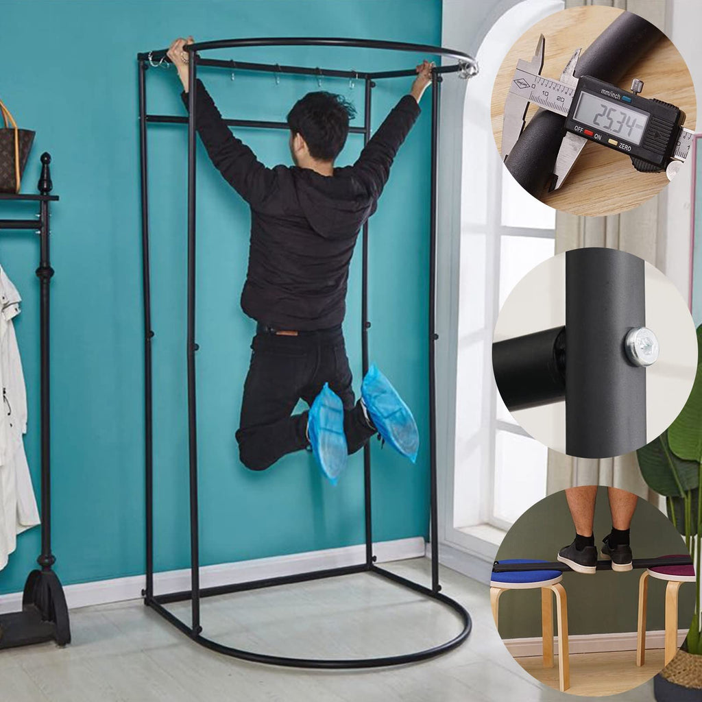 FWTXZTER Portable Changing Room, U-Shape Black Mobile Fitting Room - image 4