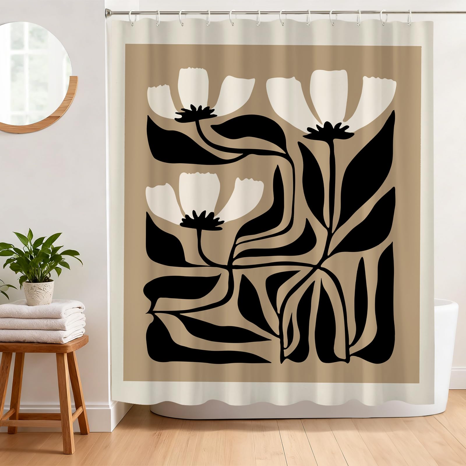 Abstract Floral Shower Curtain | Waterproof Polyester 180x180cm