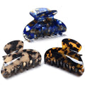 FSMILING Medium Tortoise Hair Claw Clips - Non-Slip Cellulose Acetate, 3 Pack