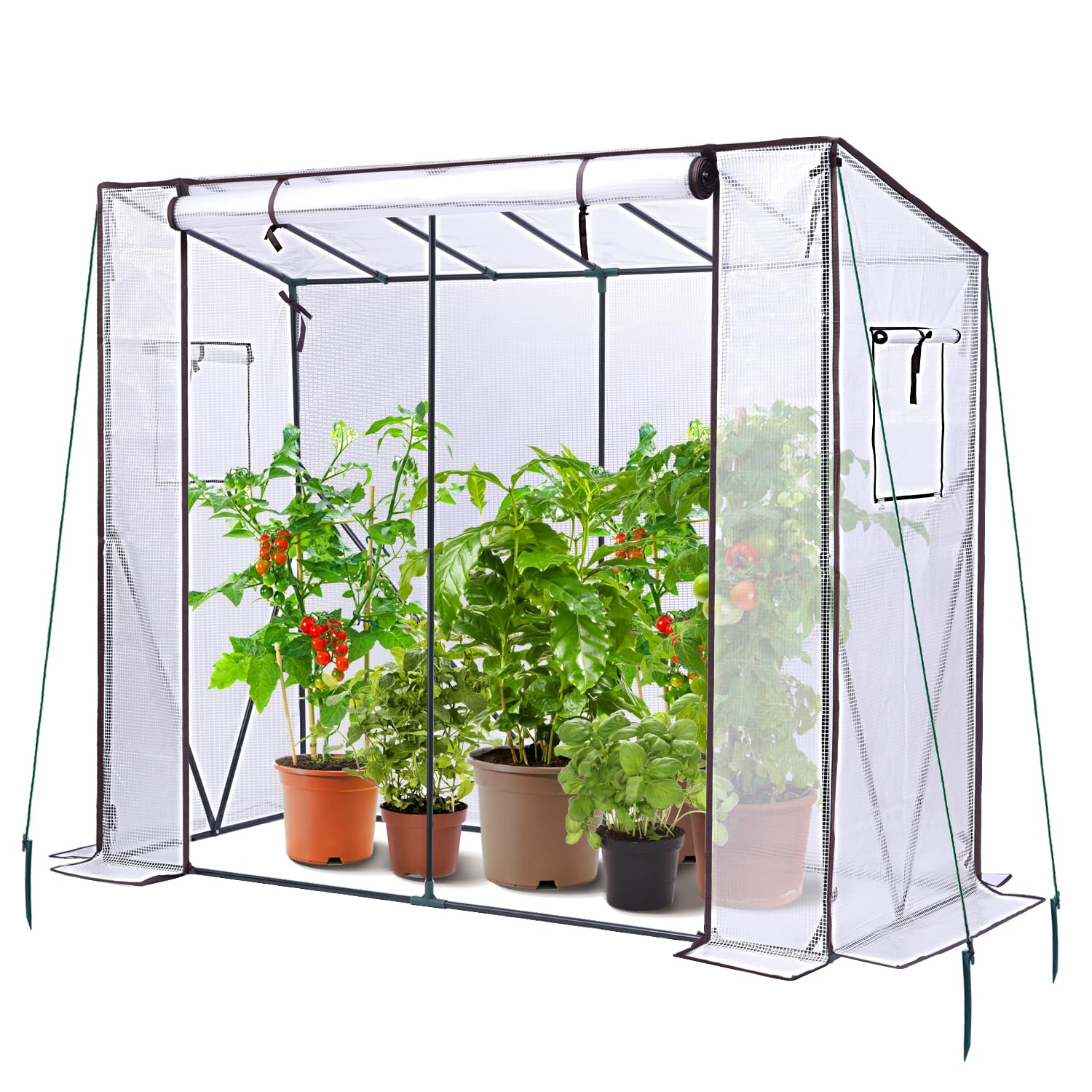 Ohuhu Walk-In Greenhouse | Heavy Duty Portable PE Plant Shed - 200x77x170cm