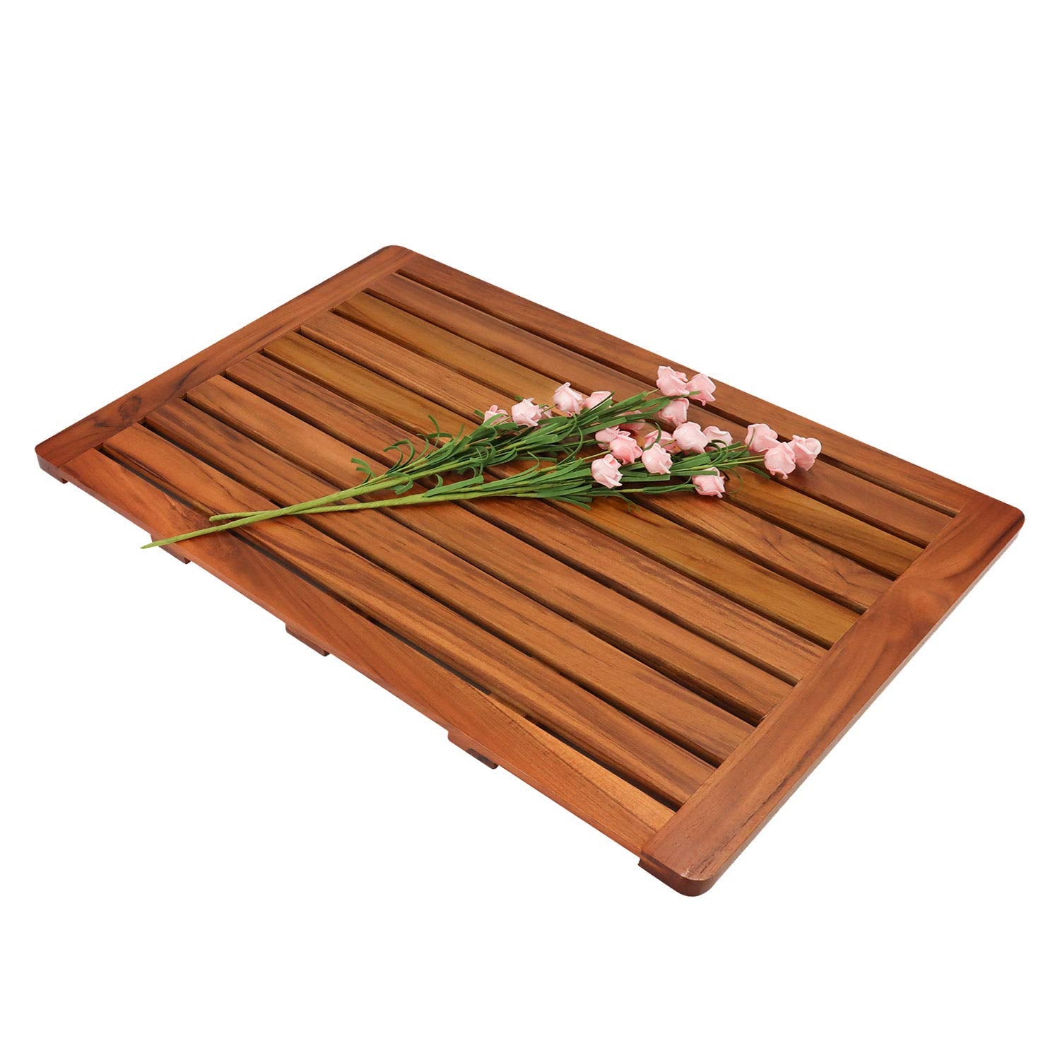 Utoplike Teak Wood Bath Mat - Extra Large Non-Slip Shower Mat for Spa