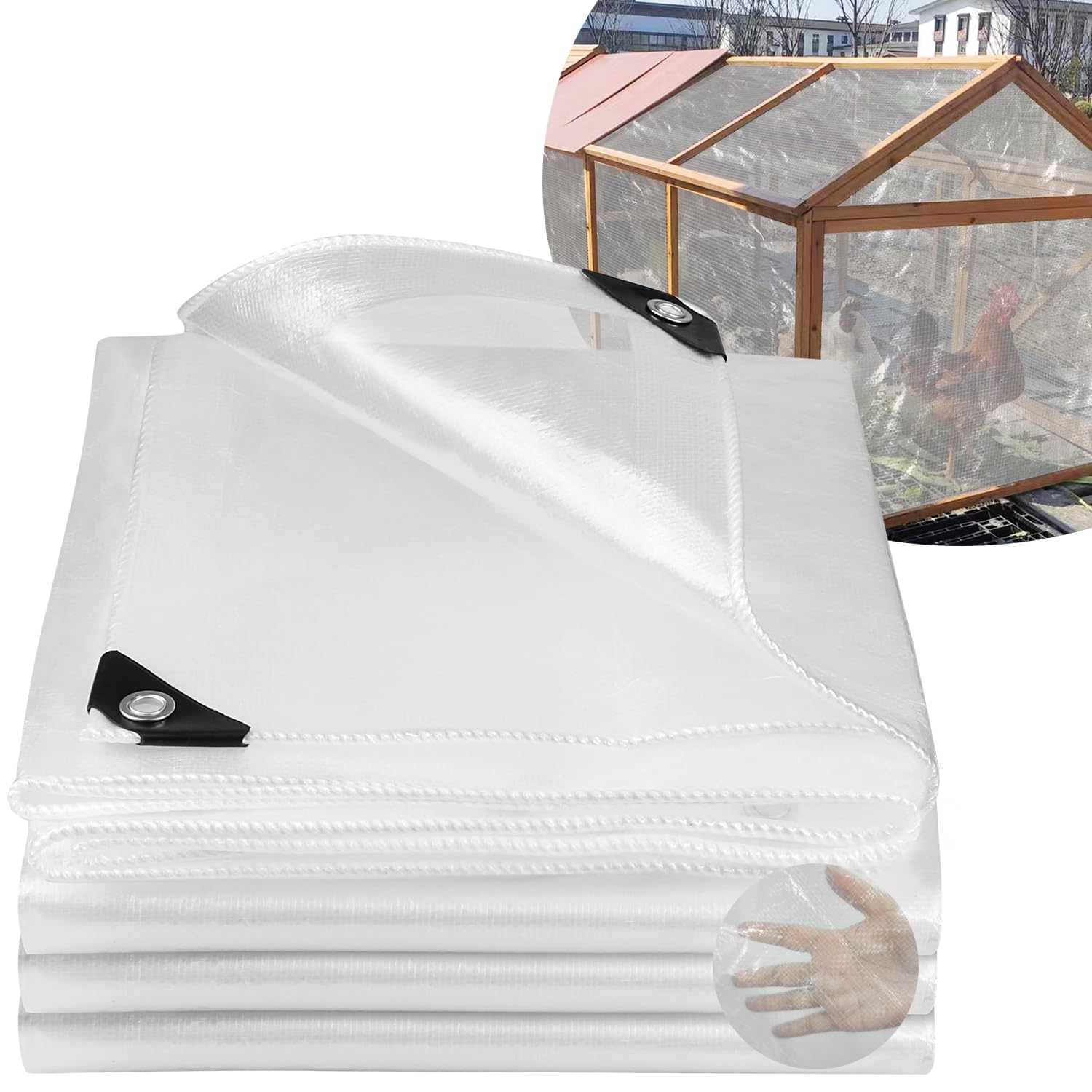 Jolof Store Clear Tarpaulin | 2m x 3m Heavy Duty Waterproof PE Tarp