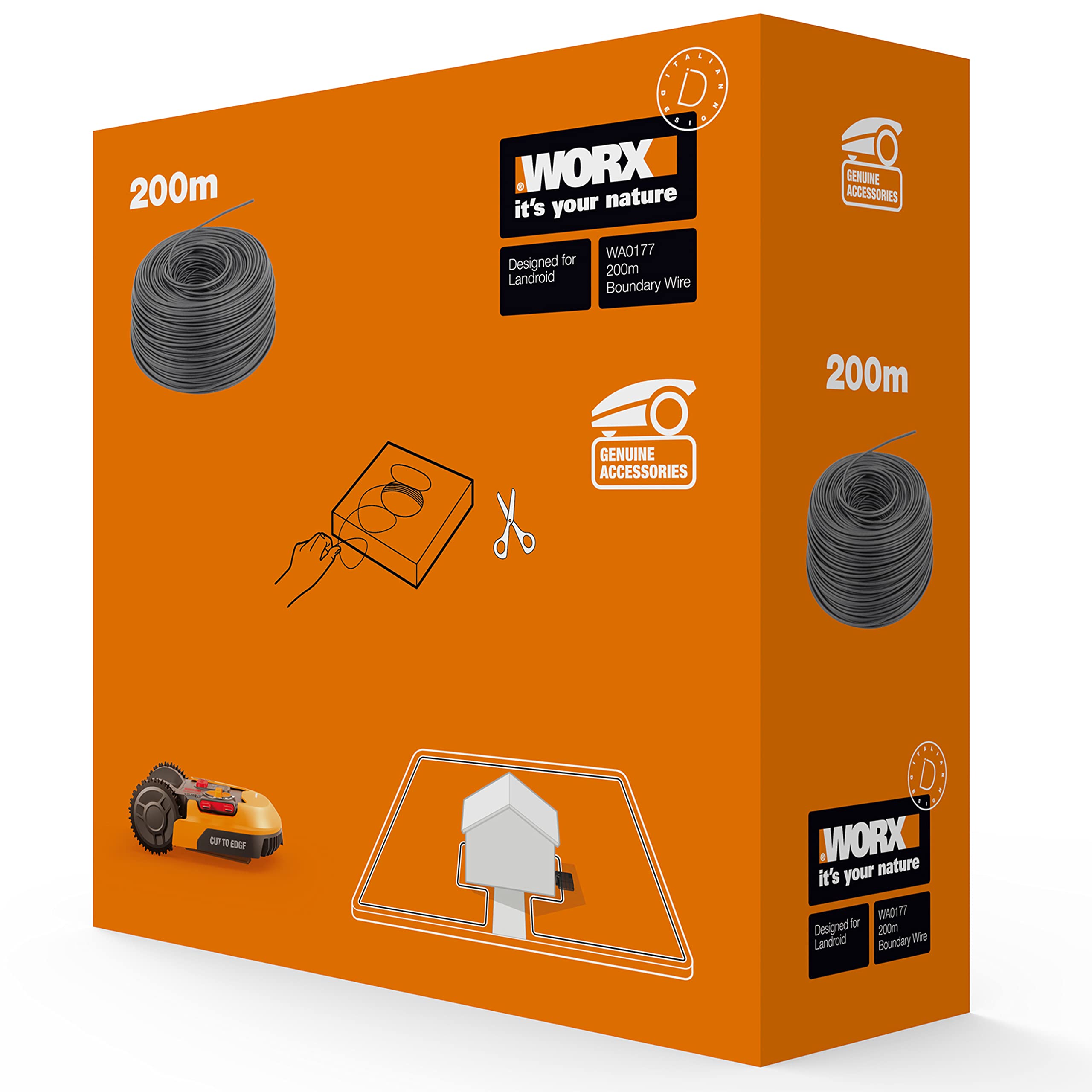 WORX Landroid Boundary Wire for Robotic Lawnmowers - 200m (WA0177)