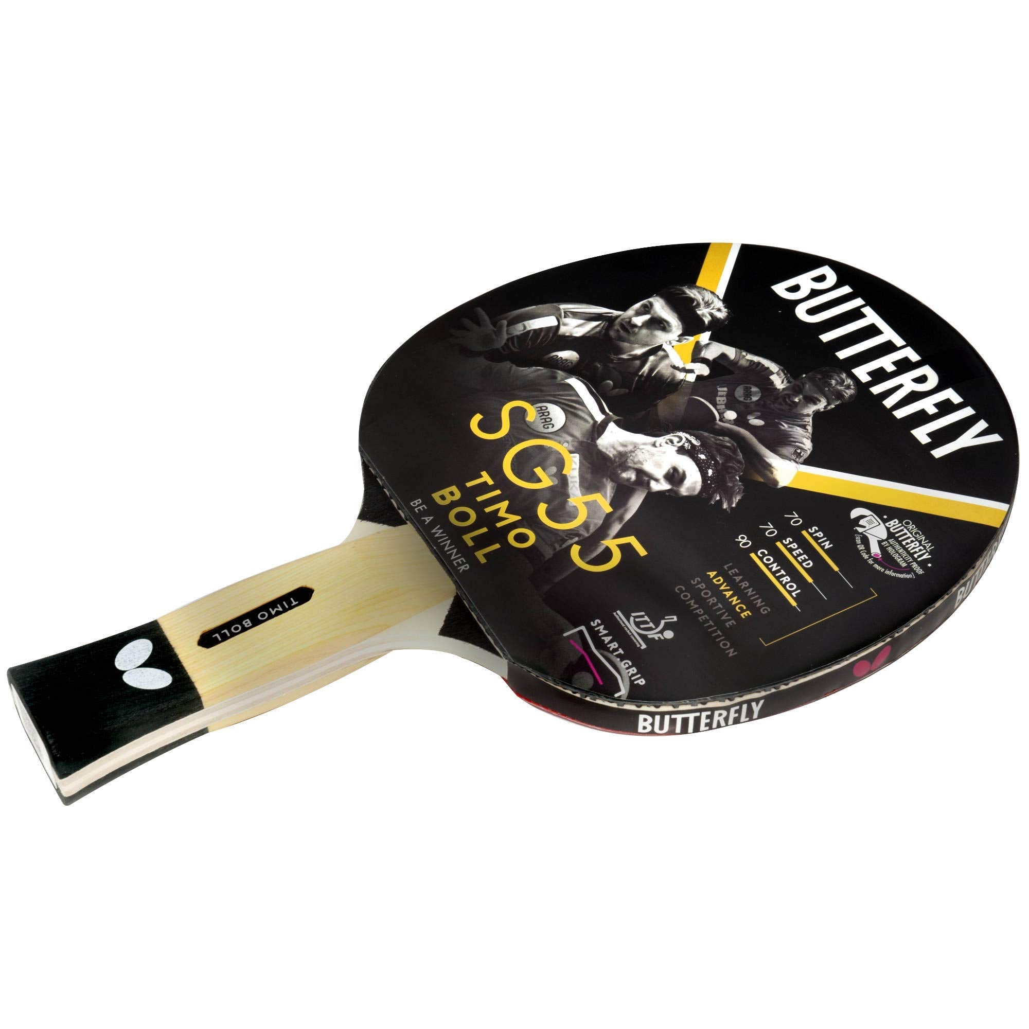 Butterfly Timo Boll SG55 Table Tennis Bat | ITTF Approved 1.5mm Rubber