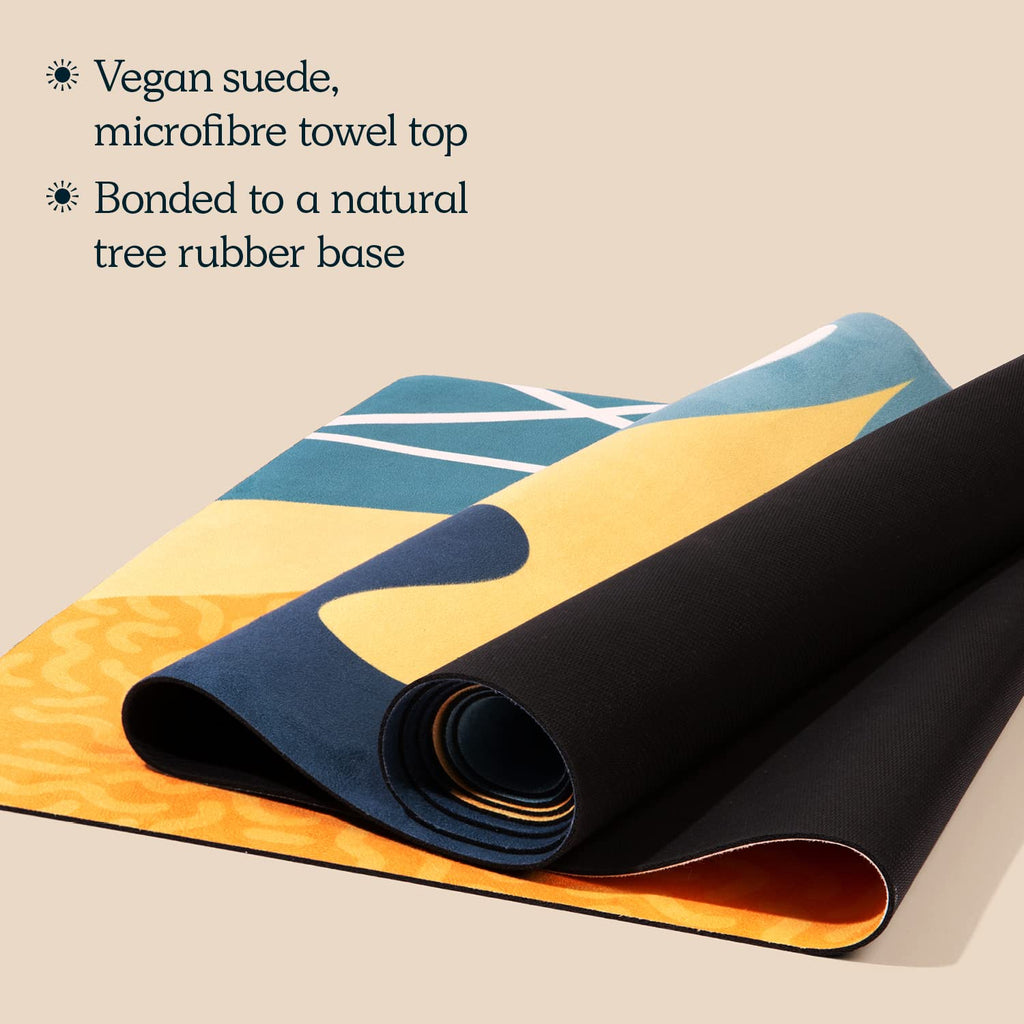 Downward Frog Printed Yoga Mat | Eco Natural Rubber & Vegan Suede, 4mm