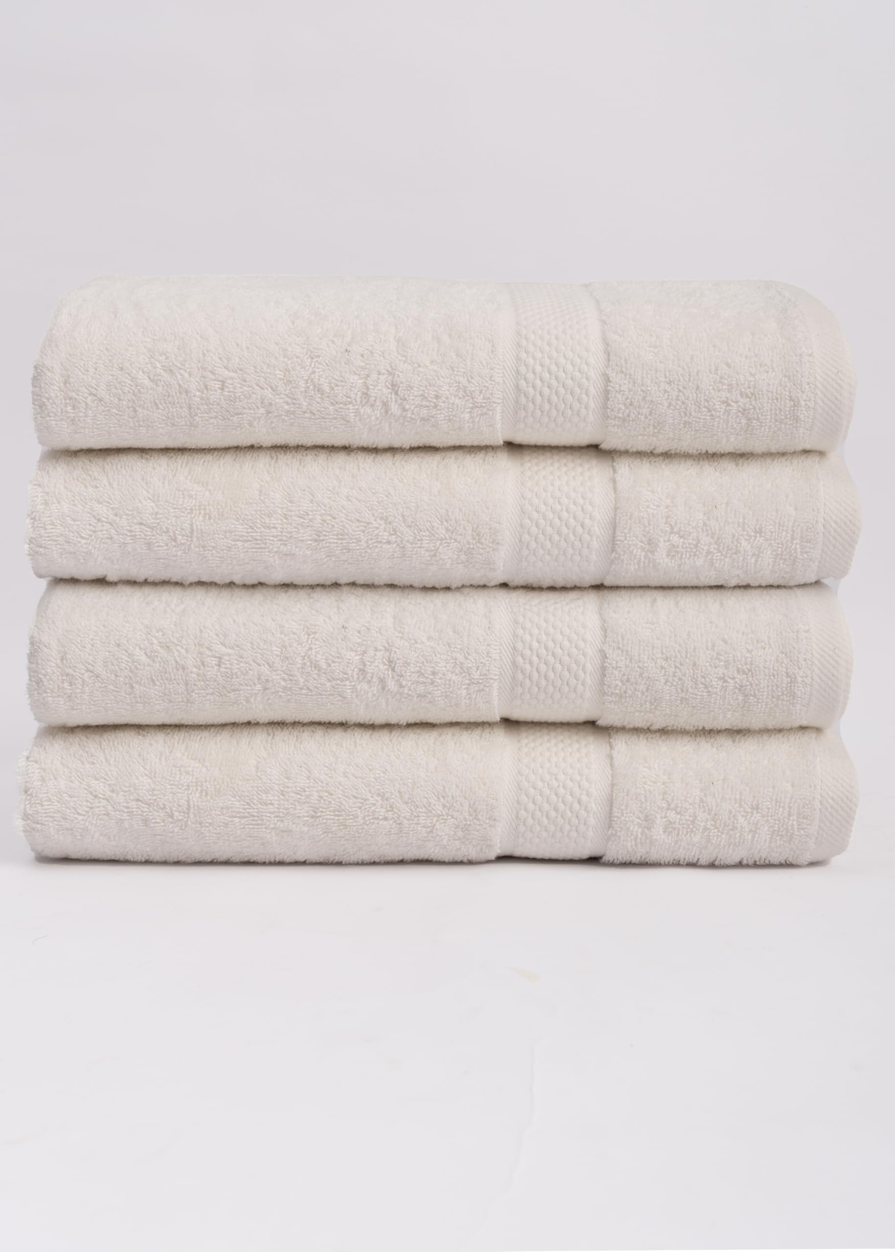 Maple Threads Cotton Bath Towels | 4-Pack 450 GSM 70x140cm - White