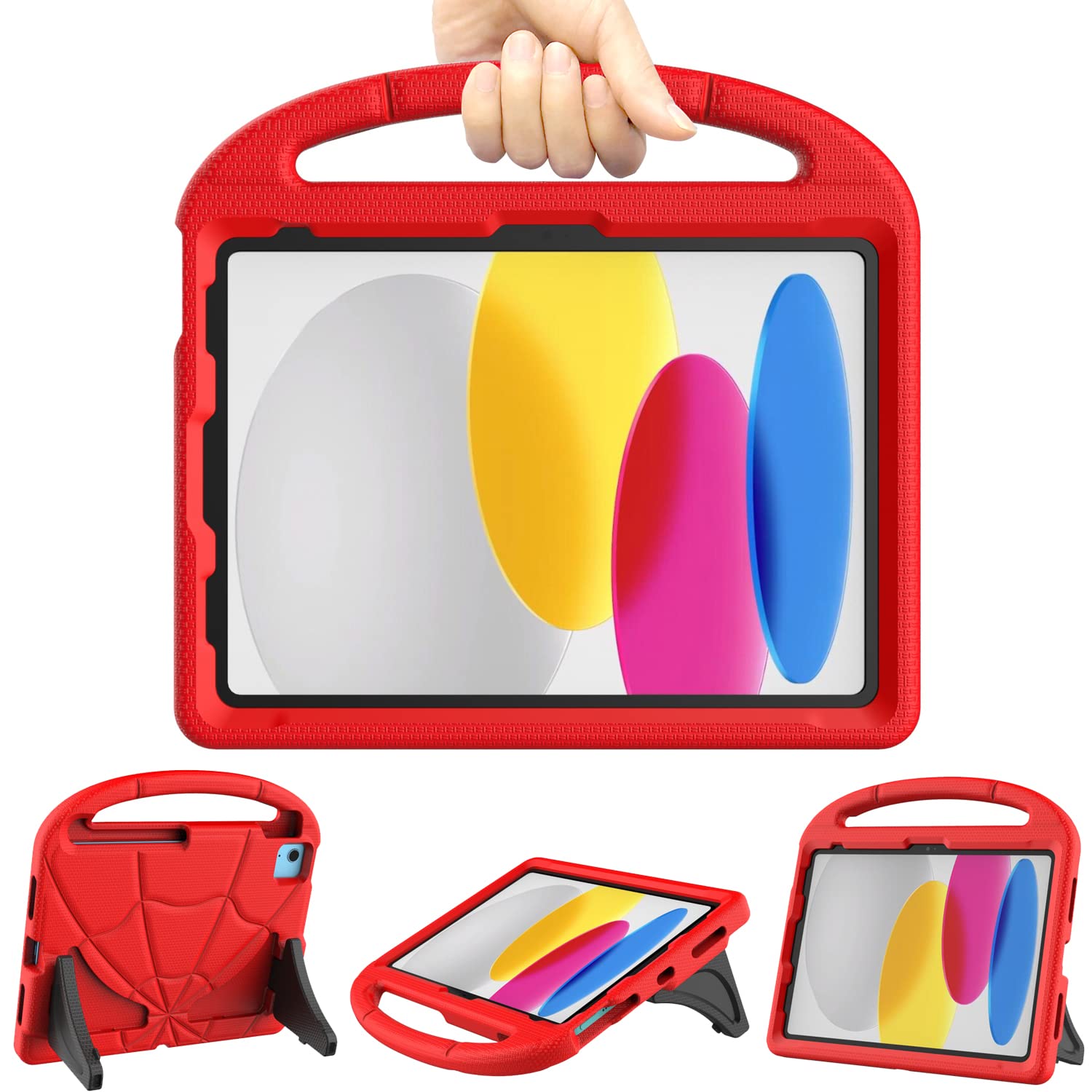 TrendGate Kids iPad Case for Air 6/5/4 & 10th/11th Gen - Shockproof Red