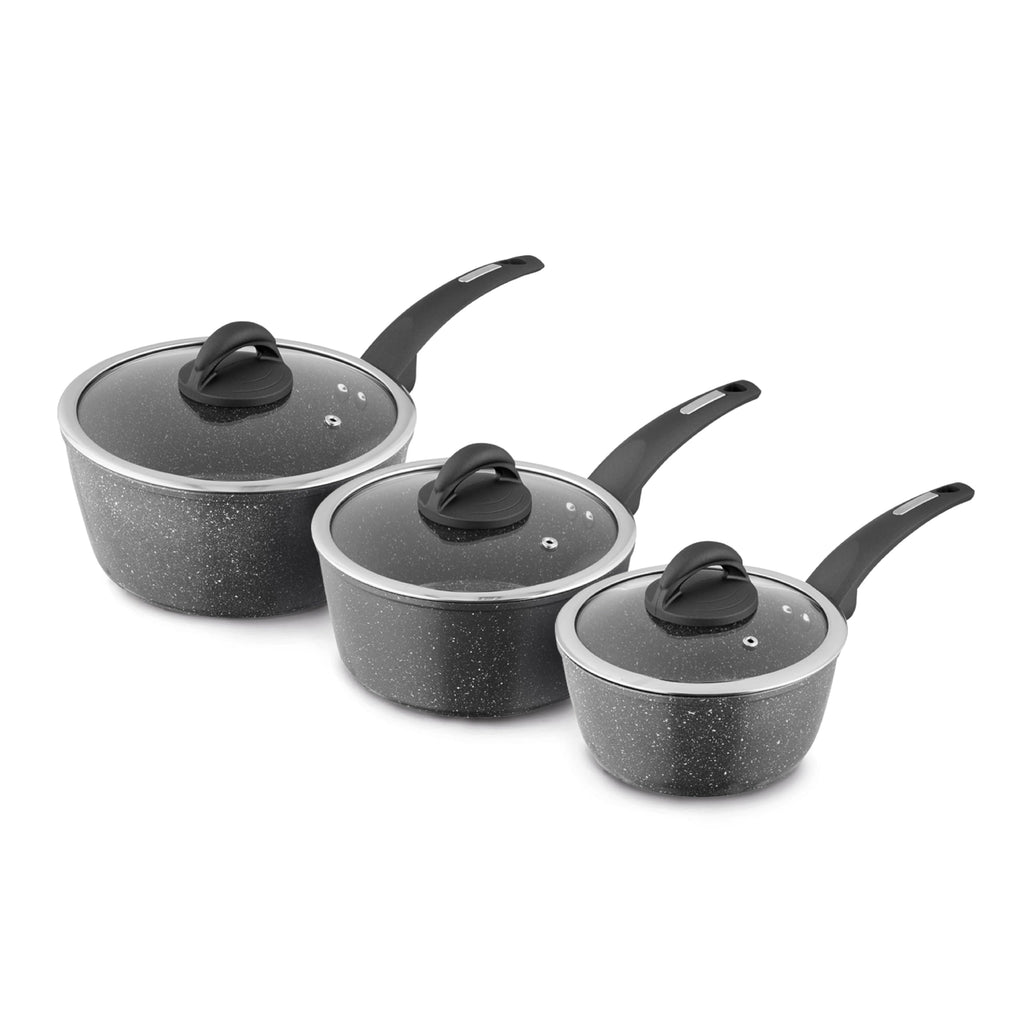 Tower Cerastone 3 Piece Non-Stick Saucepan Set | Forged Aluminium
