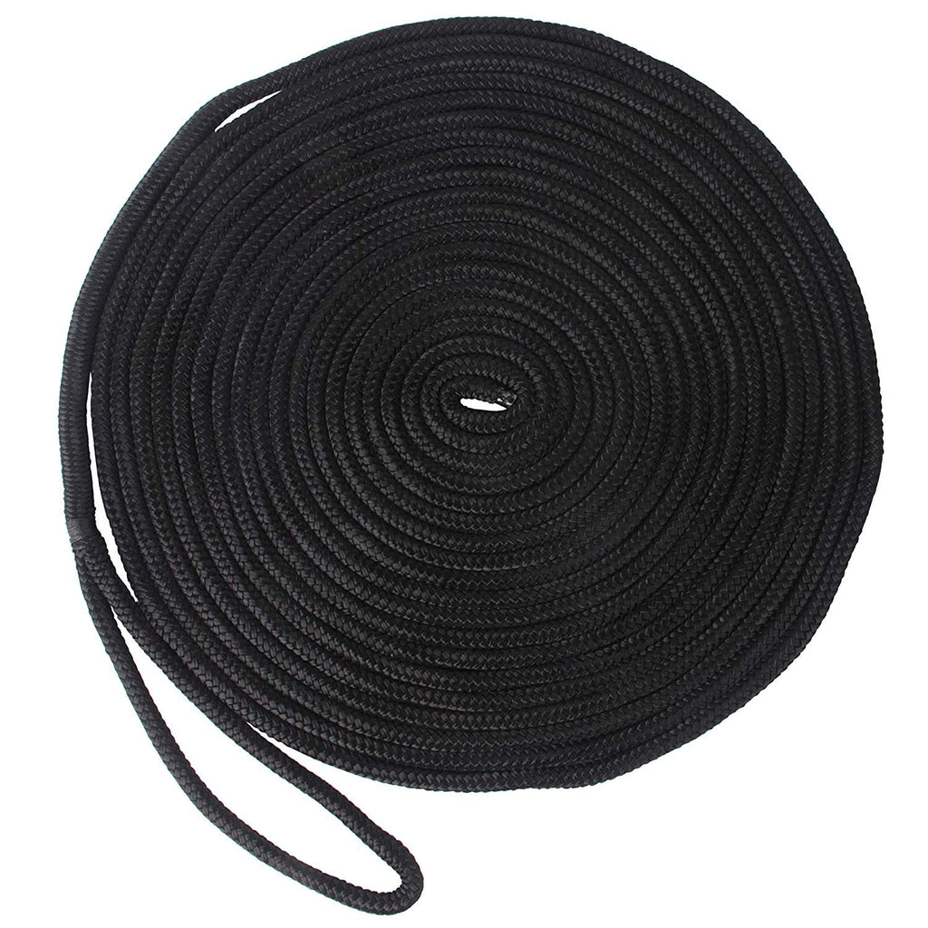 JSHANMEI Double Braided Nylon Boat Dock Lines - 1/2" x 25FT Mooring Rope 2-Pack