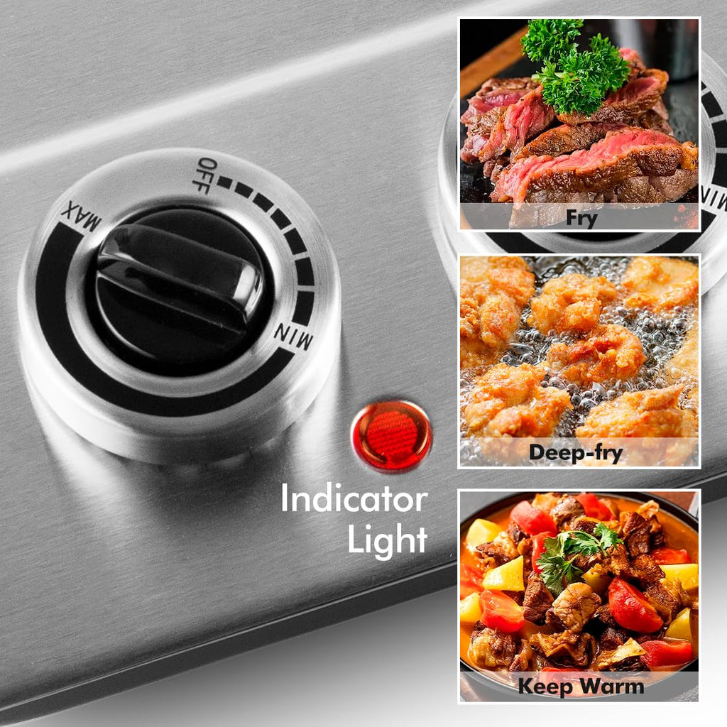 CUSIMAX 2400W Double Electric Hob | Portable Ceramic Hot Plate Cooktop