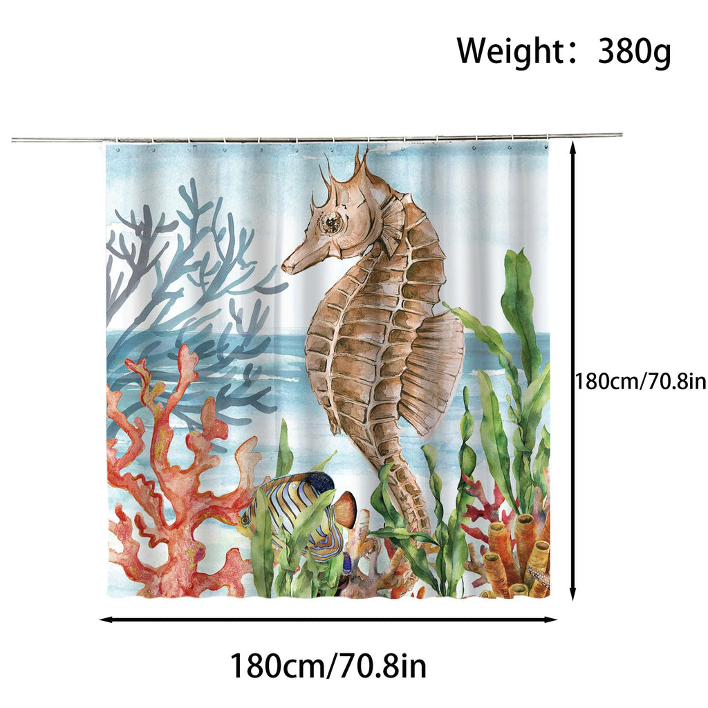 FAIRYGATE Shower Curtains for Bathroom Curtain Bath Extra Long Mould Proof Resistant Heavy Duty Fabric Wet Room Waterproof Cloth with 12 Plastic - image 2