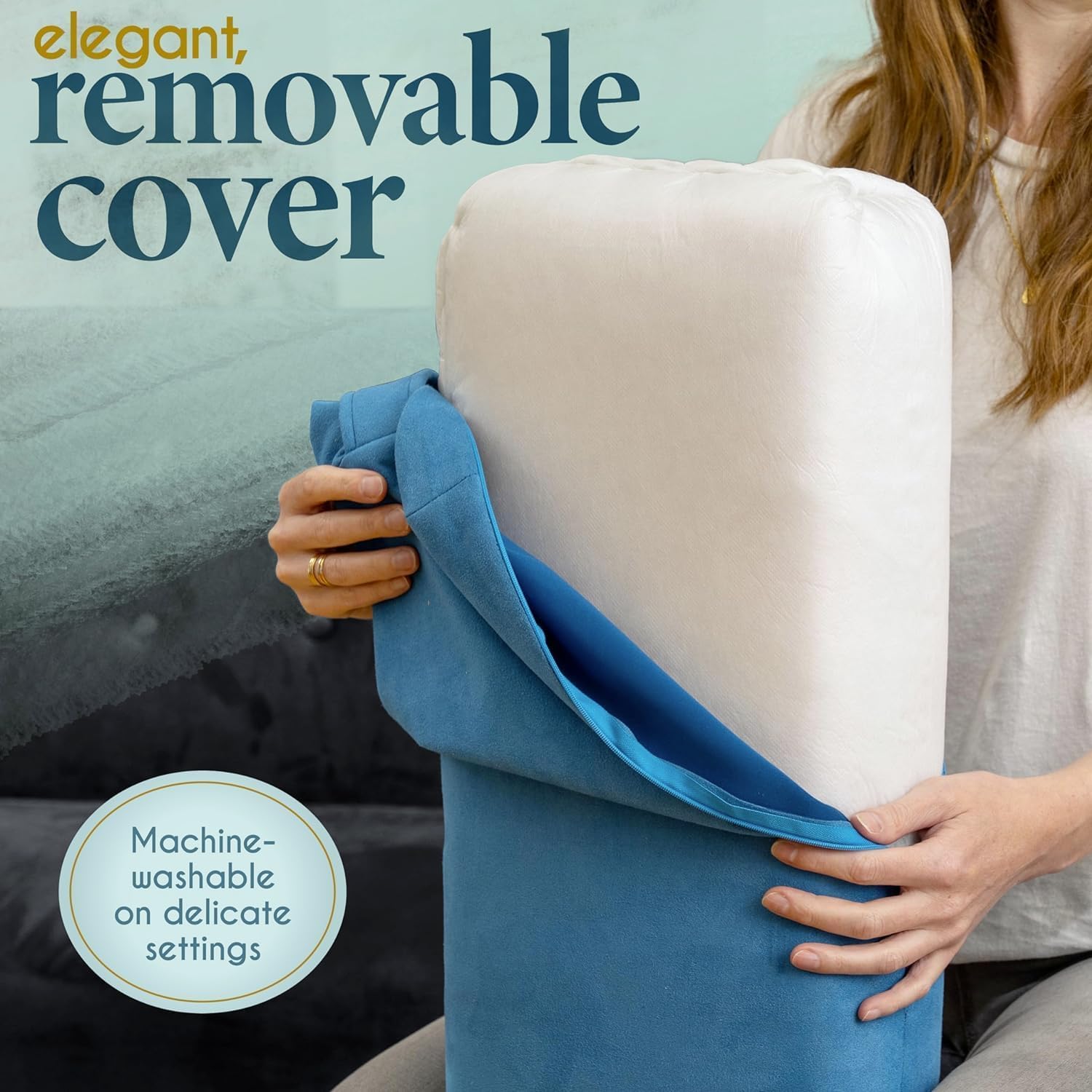 Florensi Yoga Bolster – Rectangular Velvet Meditation Pillow for Support
