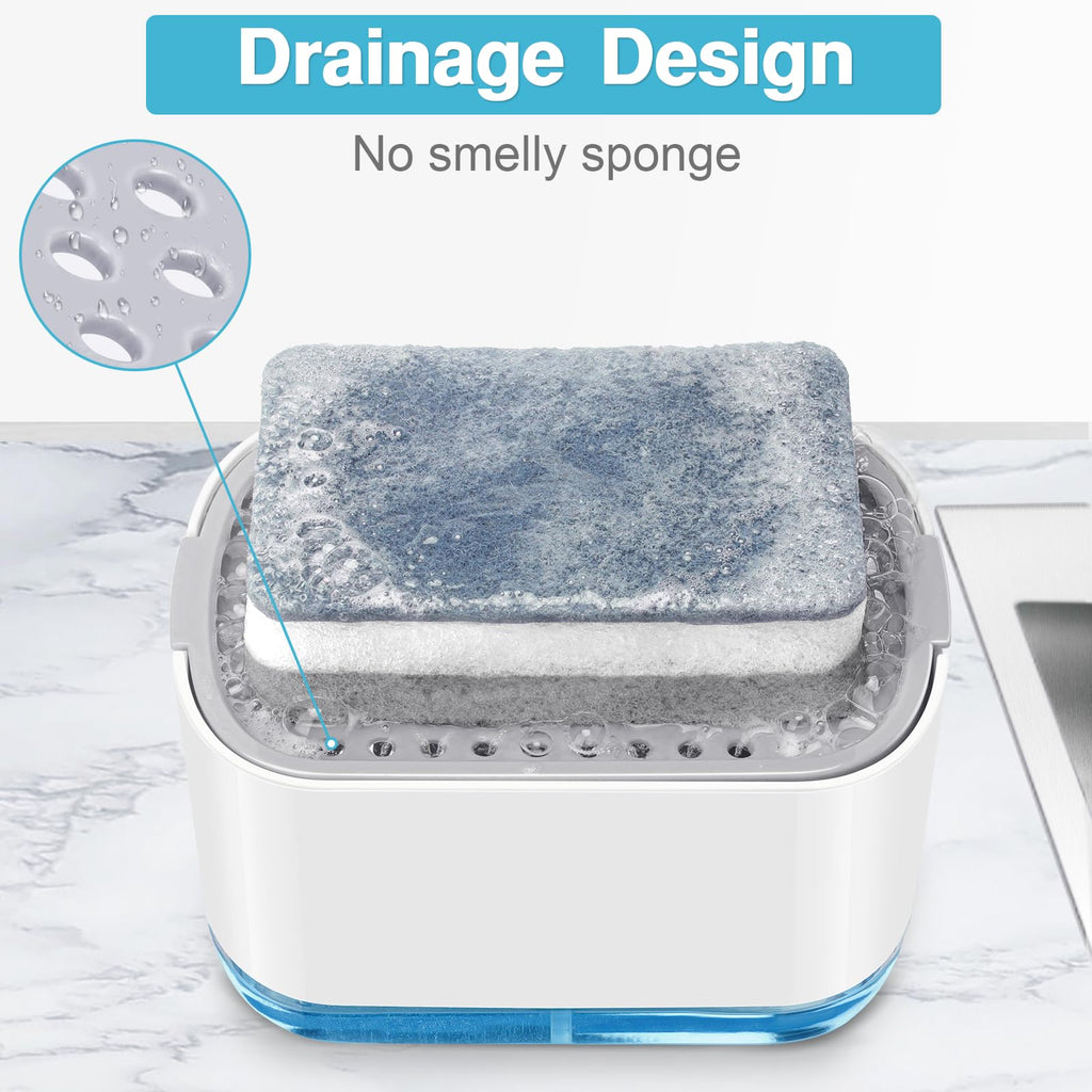 Alyvisun 2 in 1 Soap Dispenser, Dish Soap Dispenser with Sponge Holder - image 3
