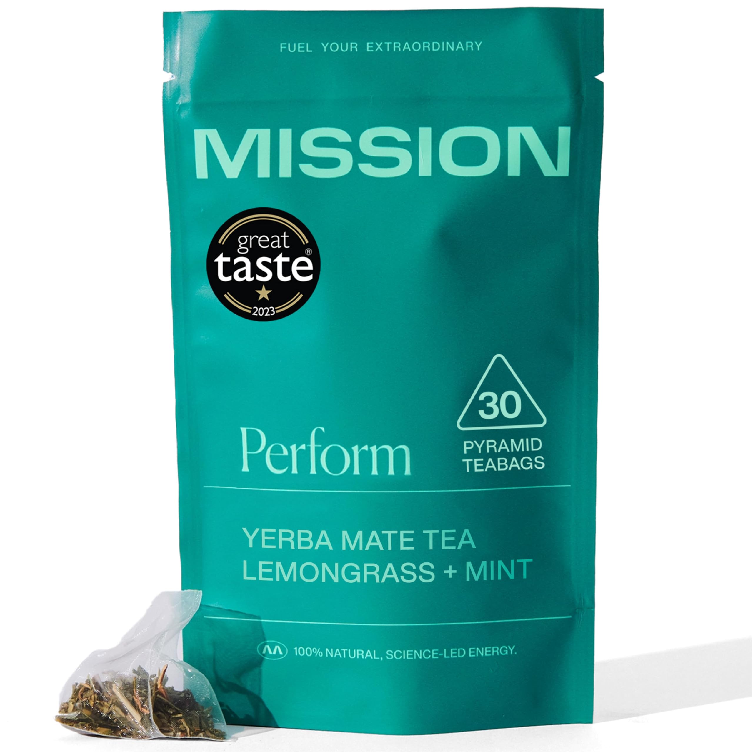 Mission Yerba Mate Tea – Lemongrass & Mint Energy Blend – 30 Tea Bags