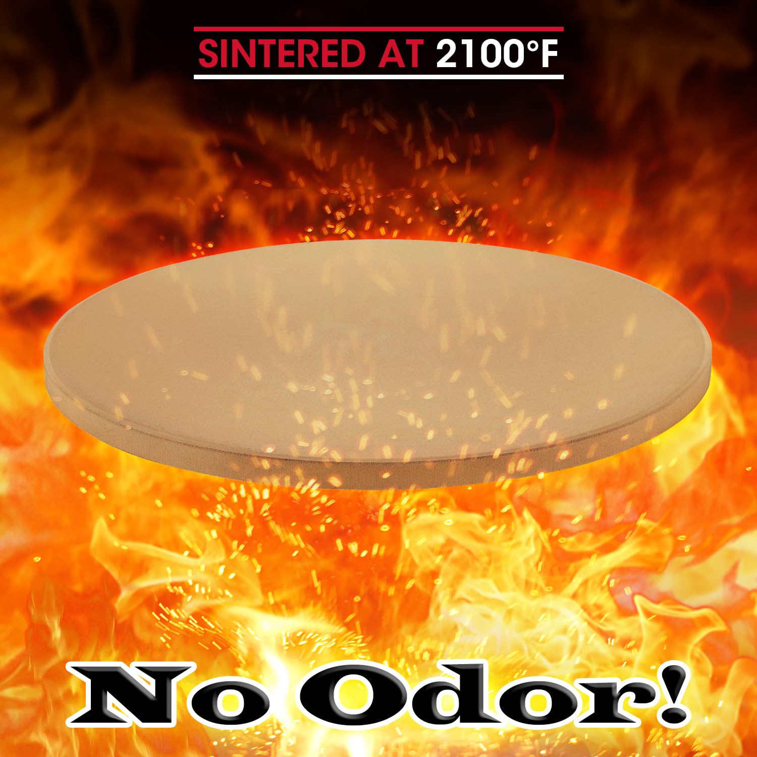 Unicook 30.5cm Round Cordierite Pizza Stone | Heavy Duty Baking Stone