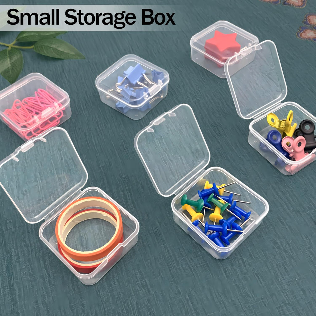 Qualsen 12 Pieces Small Clear Plastic Storage Boxes with Lids, Rectangular Craft Storage Box for Collecting Beads, Earrings, Jewelry, Seeds, Coins - image 4