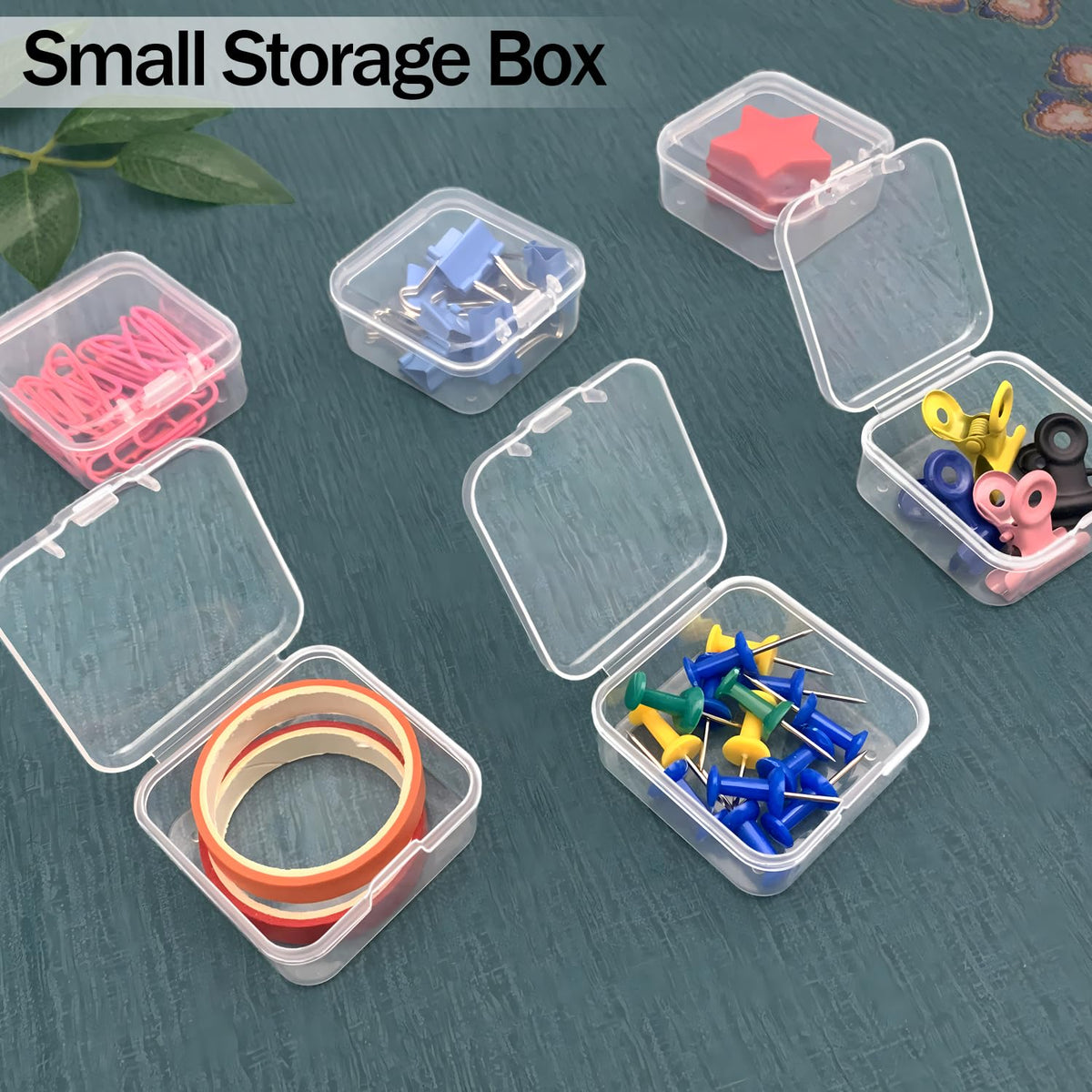 Qualsen 12 Pieces Small Clear Plastic Storage Boxes with Lids, Rectangular Craft Storage Box for Collecting Beads, Earrings, Jewelry, Seeds, Coins - image 4