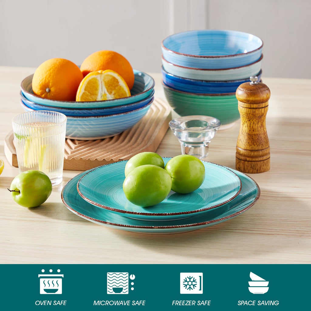 vancasso Bonita 8.5" Ceramic Salad Plates – Set of 6 Colorful Dessert Dishes