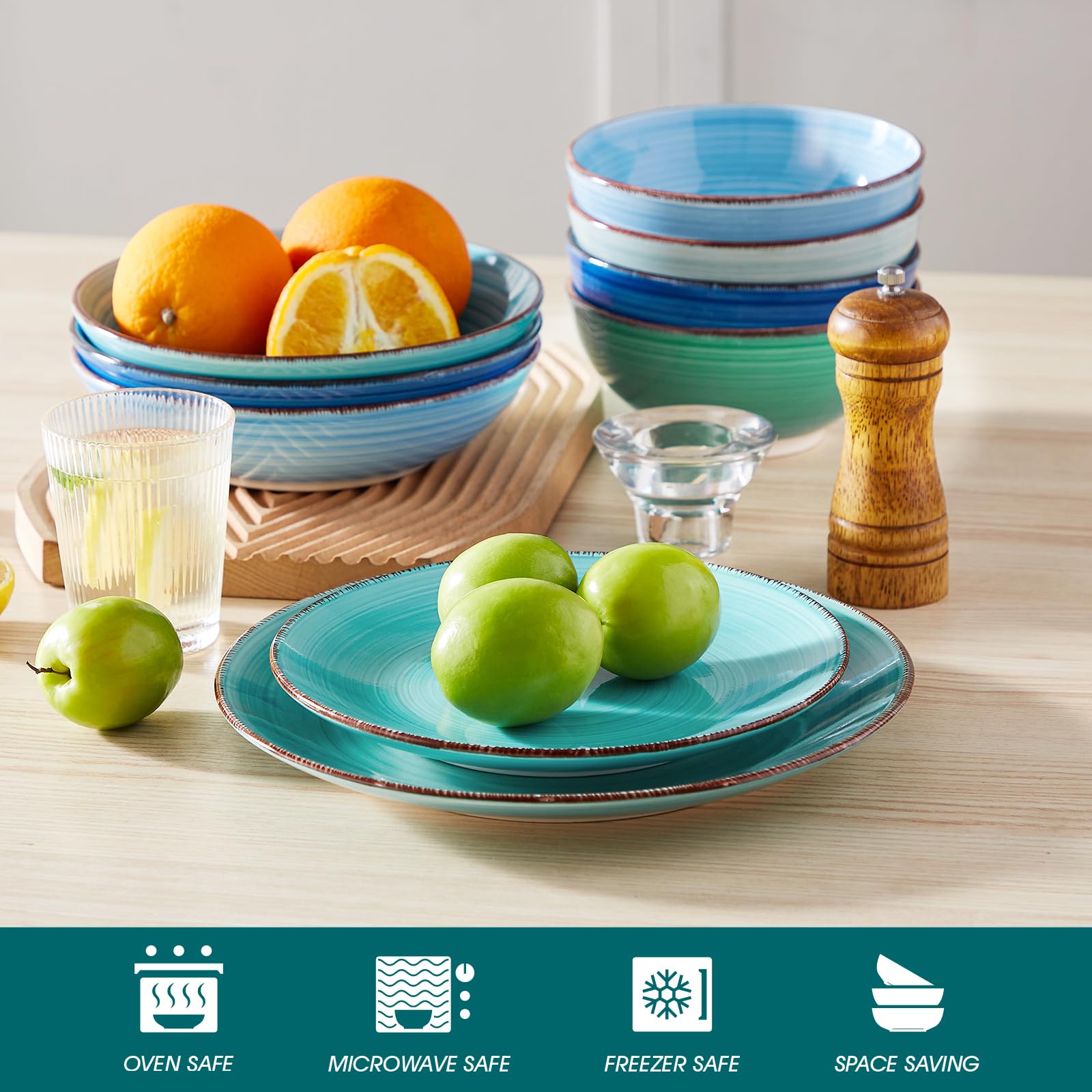 vancasso Bonita 8.5" Ceramic Salad Plates – Set of 6 Colorful Dessert Dishes