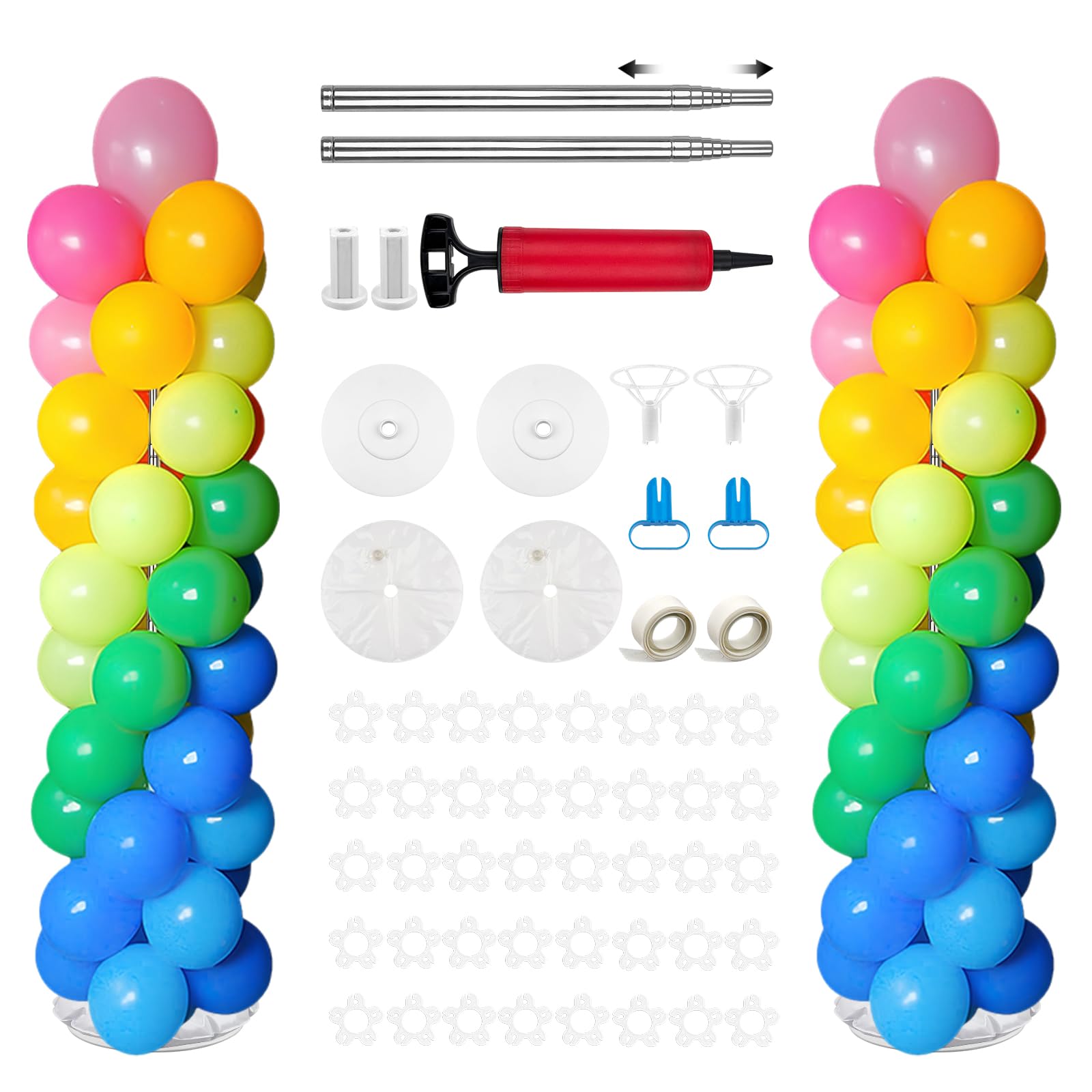 Jolof Store 2-Set Heavy Duty Balloon Column Stand | 2m Metal Tower Kit
