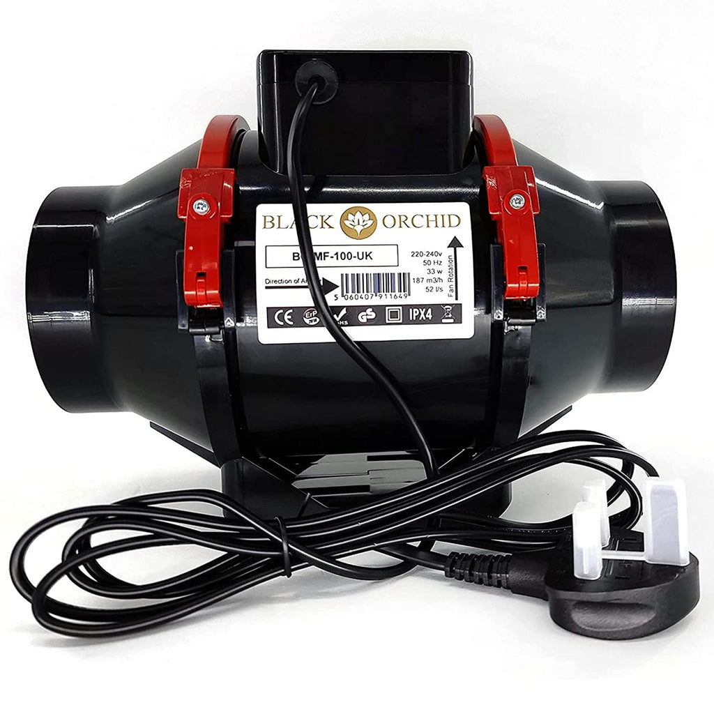 4 Inch Silent Inline Fan & Carbon Filter Duct Kit for Grow Tents