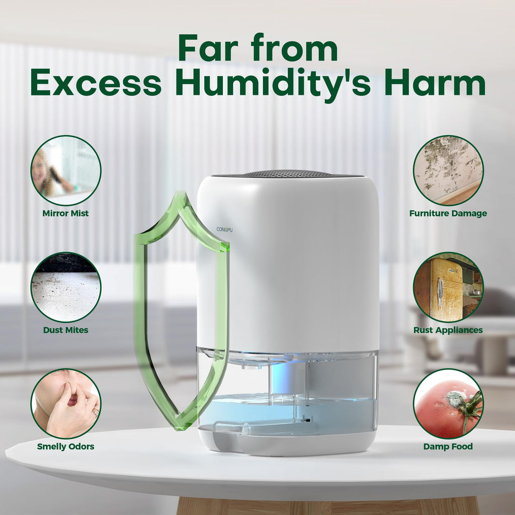 CONOPU 1000ml Portable Dehumidifier | Quiet Peltier Home Dehumidifier