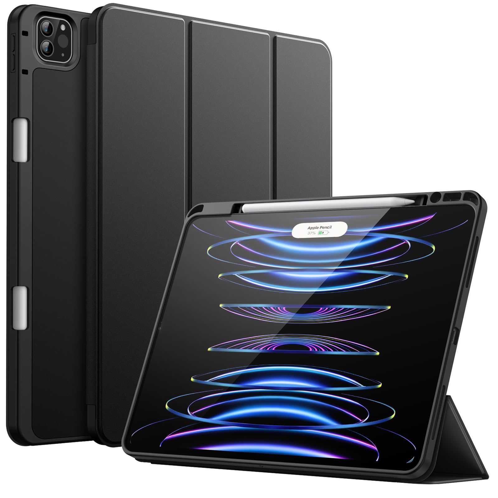 JETech iPad Pro 12.9 Case (2022/2021) – Slim Smart Cover with Pencil Holder