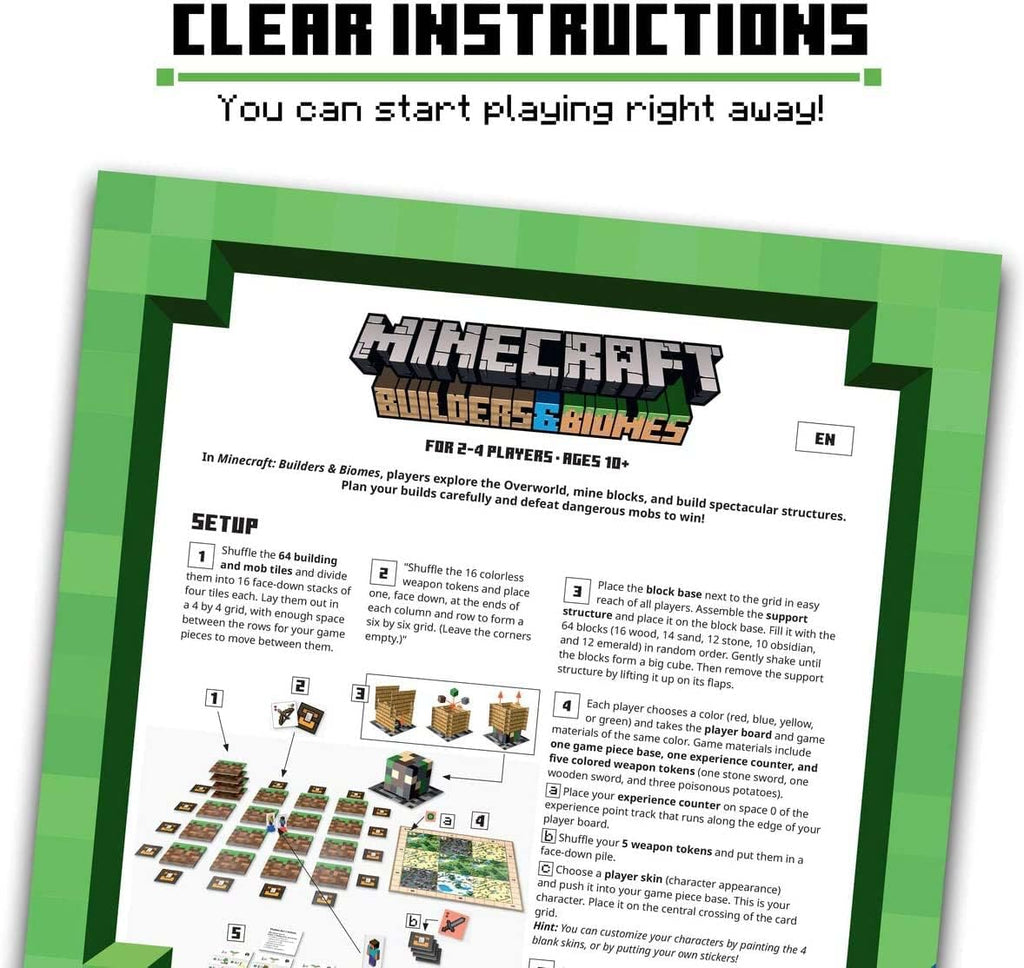 Ravensburger Minecraft Builders & Biomes Strategy Board Game | 2-4 Players