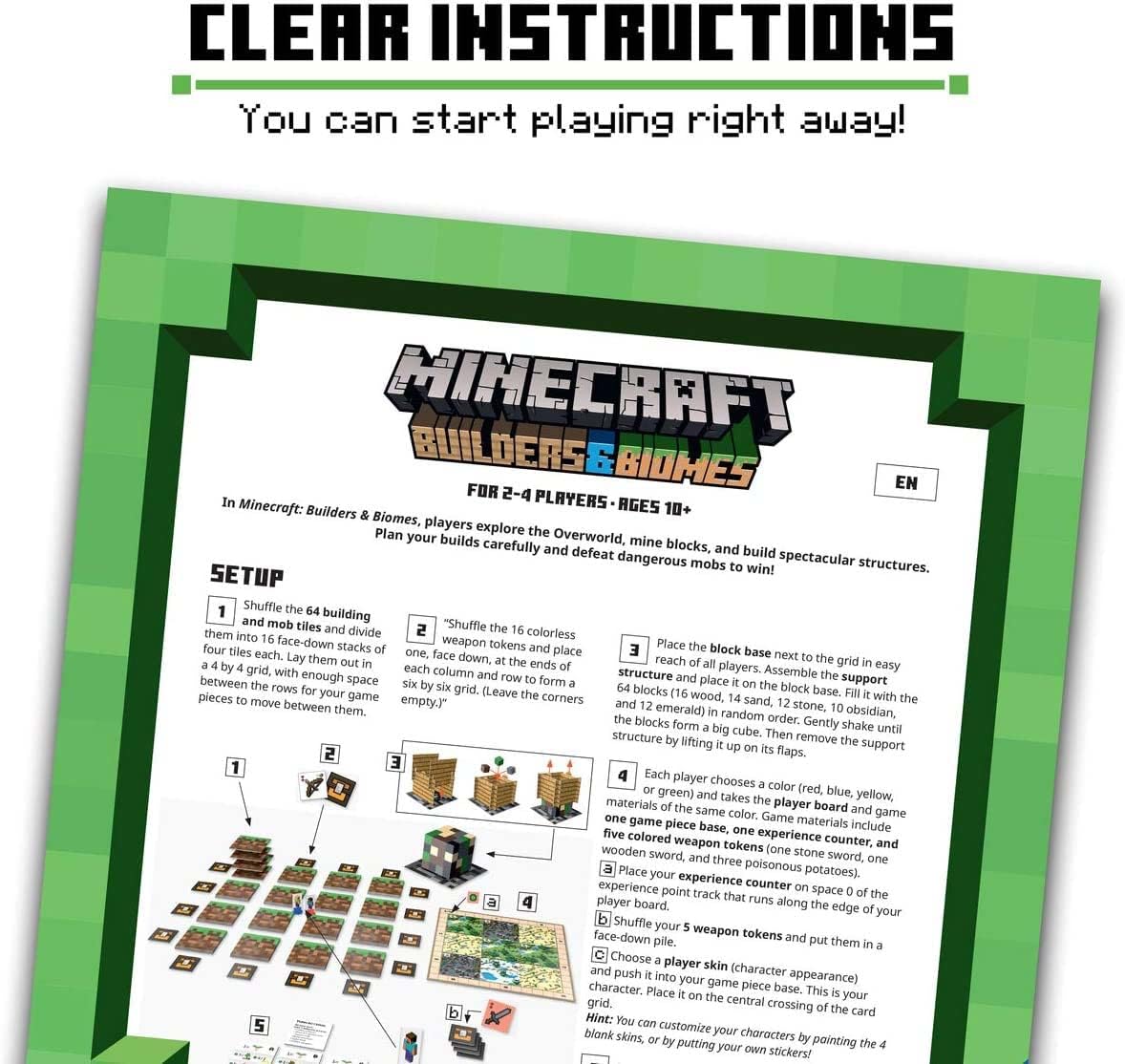 Ravensburger Minecraft Builders & Biomes Strategy Board Game | 2-4 Players