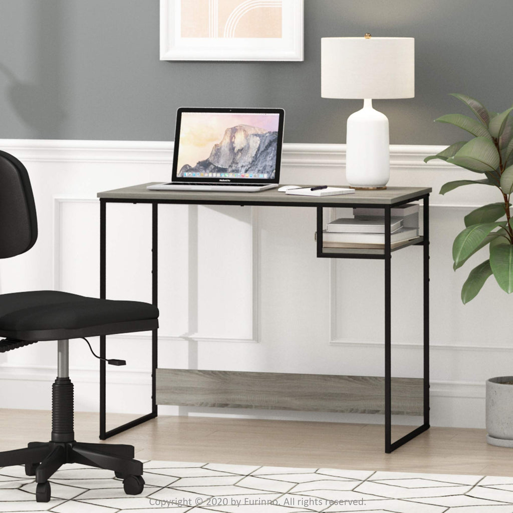 Furinno Moretti Modern Lifestyle Study Desk, Computer Desk, 90 cm W, French Oak Grey - image 2