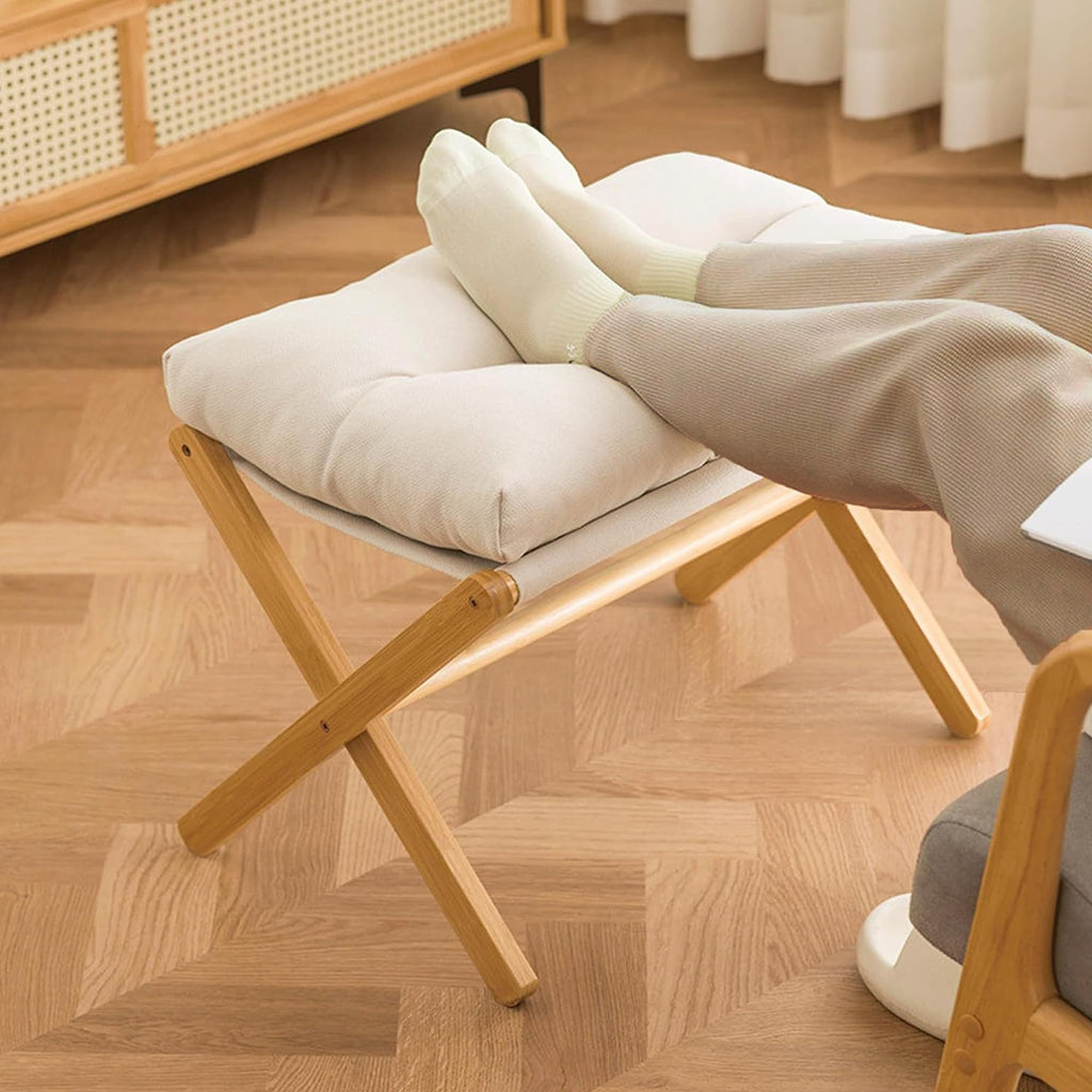 bimiti Foot Stool Bamboo Folding Foot Rest Foldable Ottoman Seat - image 1