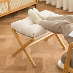 bimiti Foot Stool Bamboo Folding Foot Rest Foldable Ottoman Seat - image 1