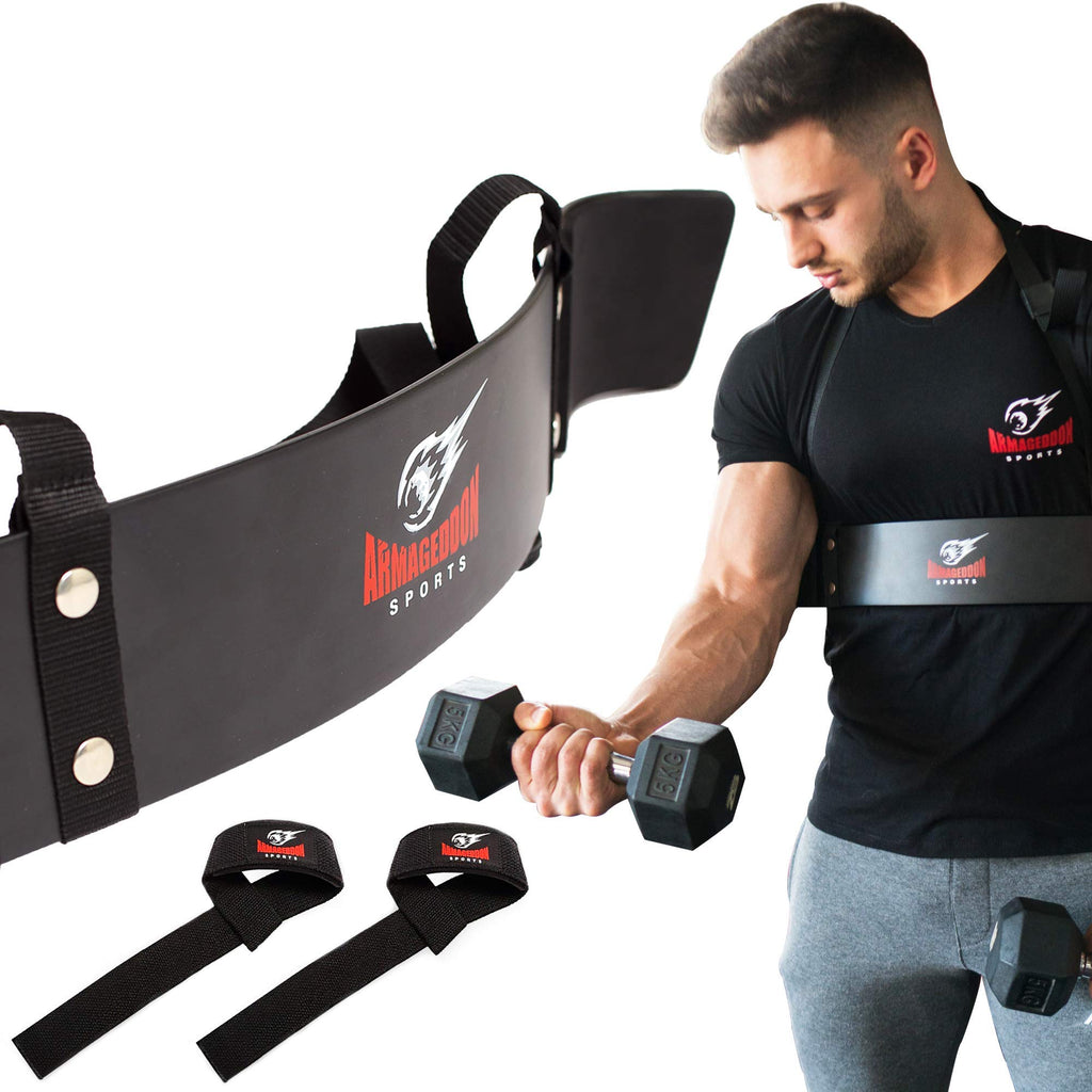 Armageddon Sports Arm Blaster with Lifting Straps - Bicep Isolator
