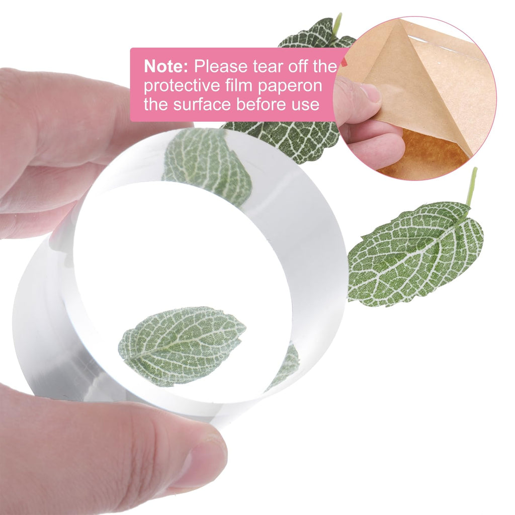 sourcing map 2pcs Acrylic Cylinder Display Blocks, 60 x 60 mm/2.4" x 2.4" Clear Jewelry Display Base Polished Cube Riser Stand Display Holder Base - image 3