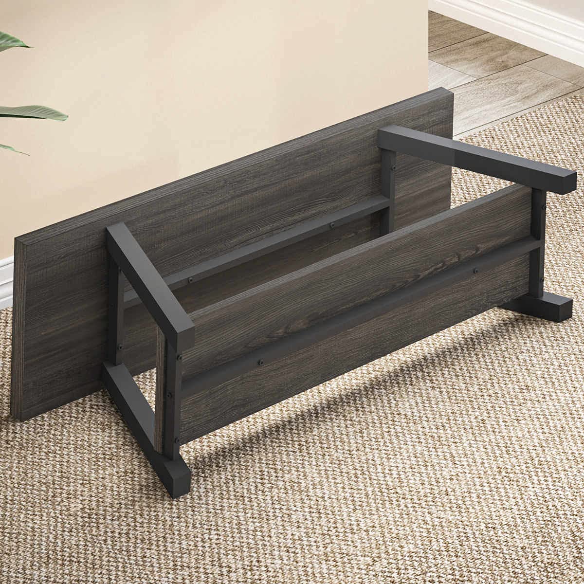 LVB Shoe Storage Bench Entryway Benches for Hallway 120cm Dark Oak - image 5