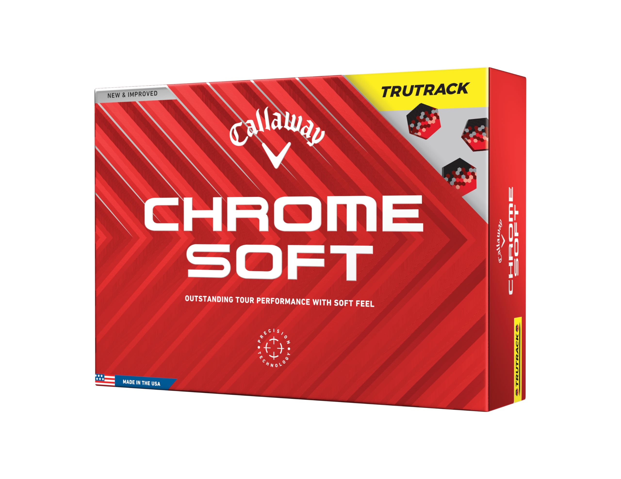 Callaway Chrome Soft 2024 Golf Balls – Yellow True Track Alignment