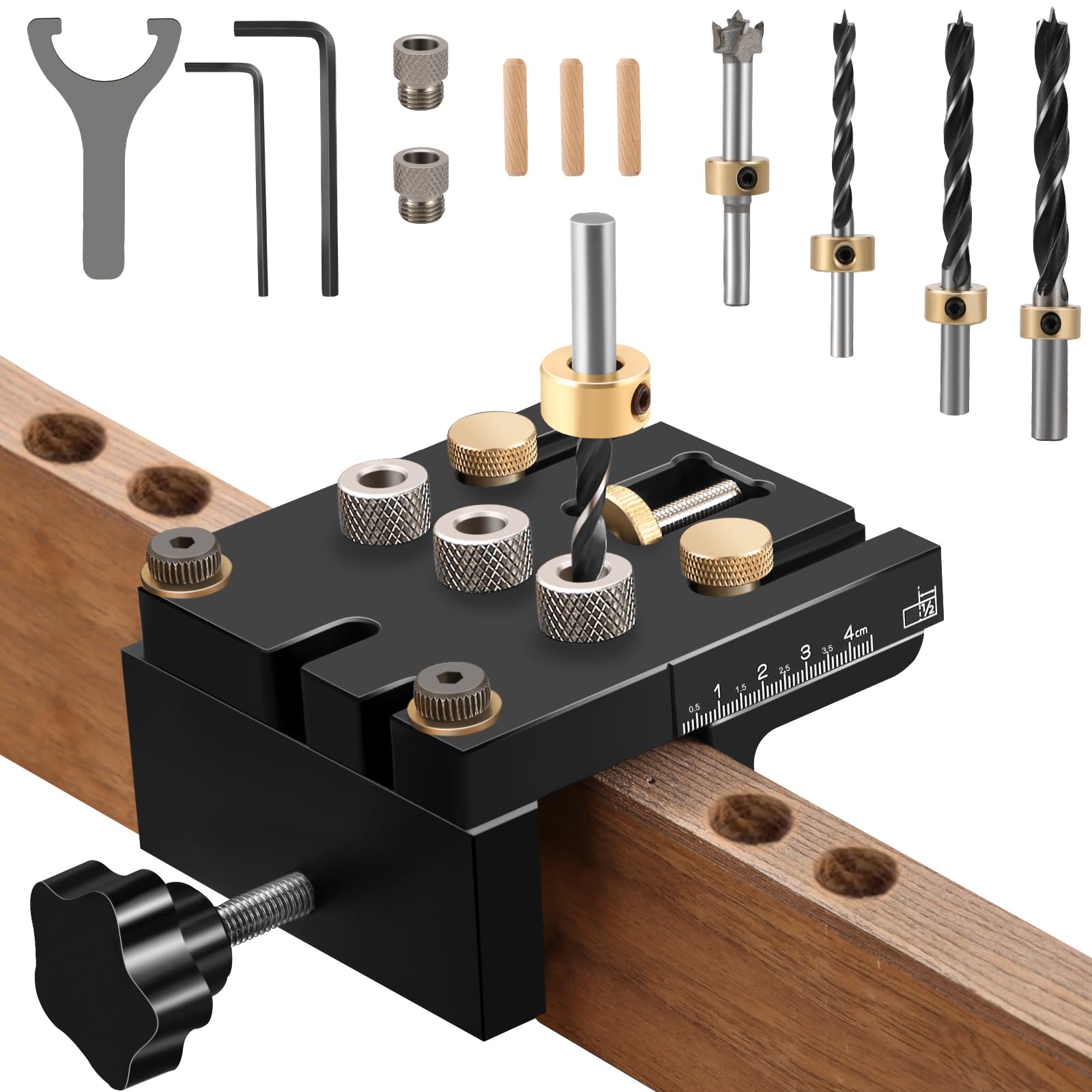 3-in-1 Pocket Hole Jig Kit – 6/8/10/15mm Woodworking Drill Guide