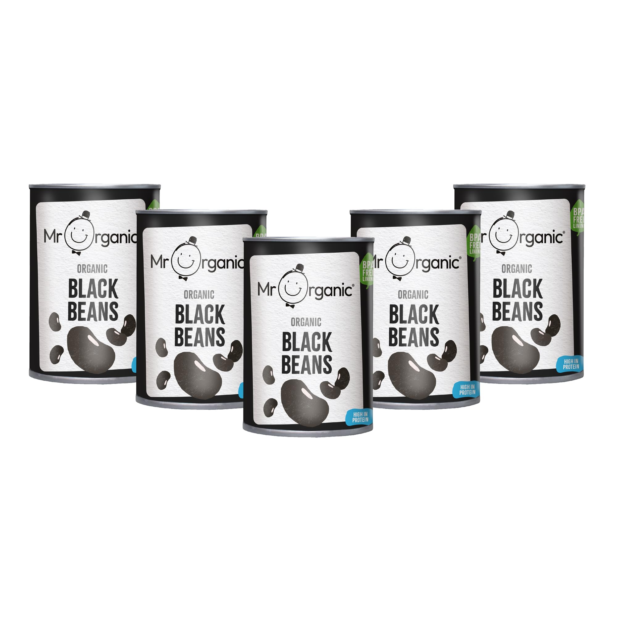 Mr Organic Black Beans – Organic & BPA-Free – 12 x 400g Tins
