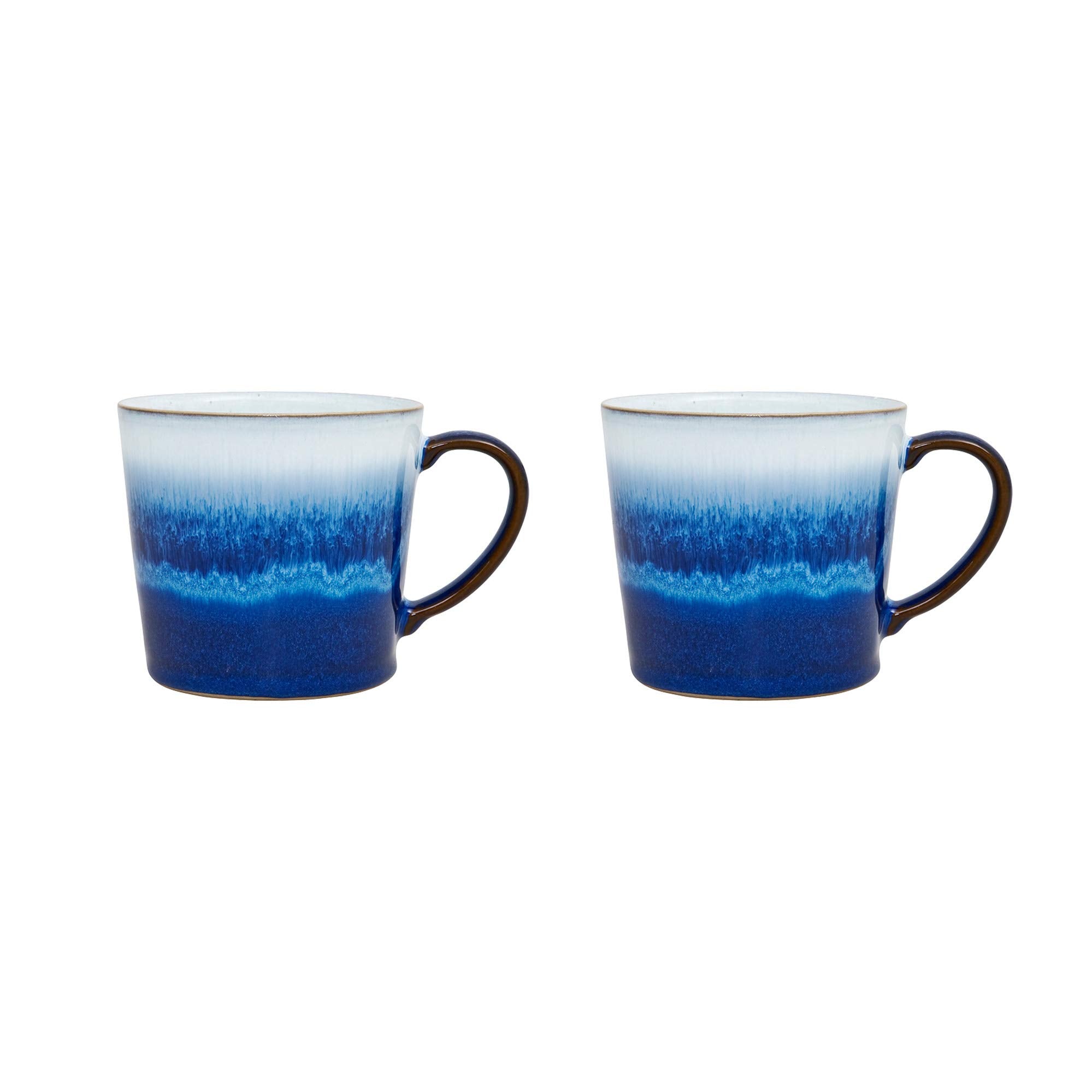 Denby Blue Haze Stoneware Coffee Mug Set of 2 - 400ml Large Tea Mugs