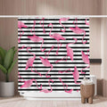 Woutay Pink Flamingo Shower Curtain | Mold Resistant Waterproof Polyester
