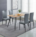 Hallowood Cullompton Dining Table and 4 Chairs Set | Brown Oak & Grey