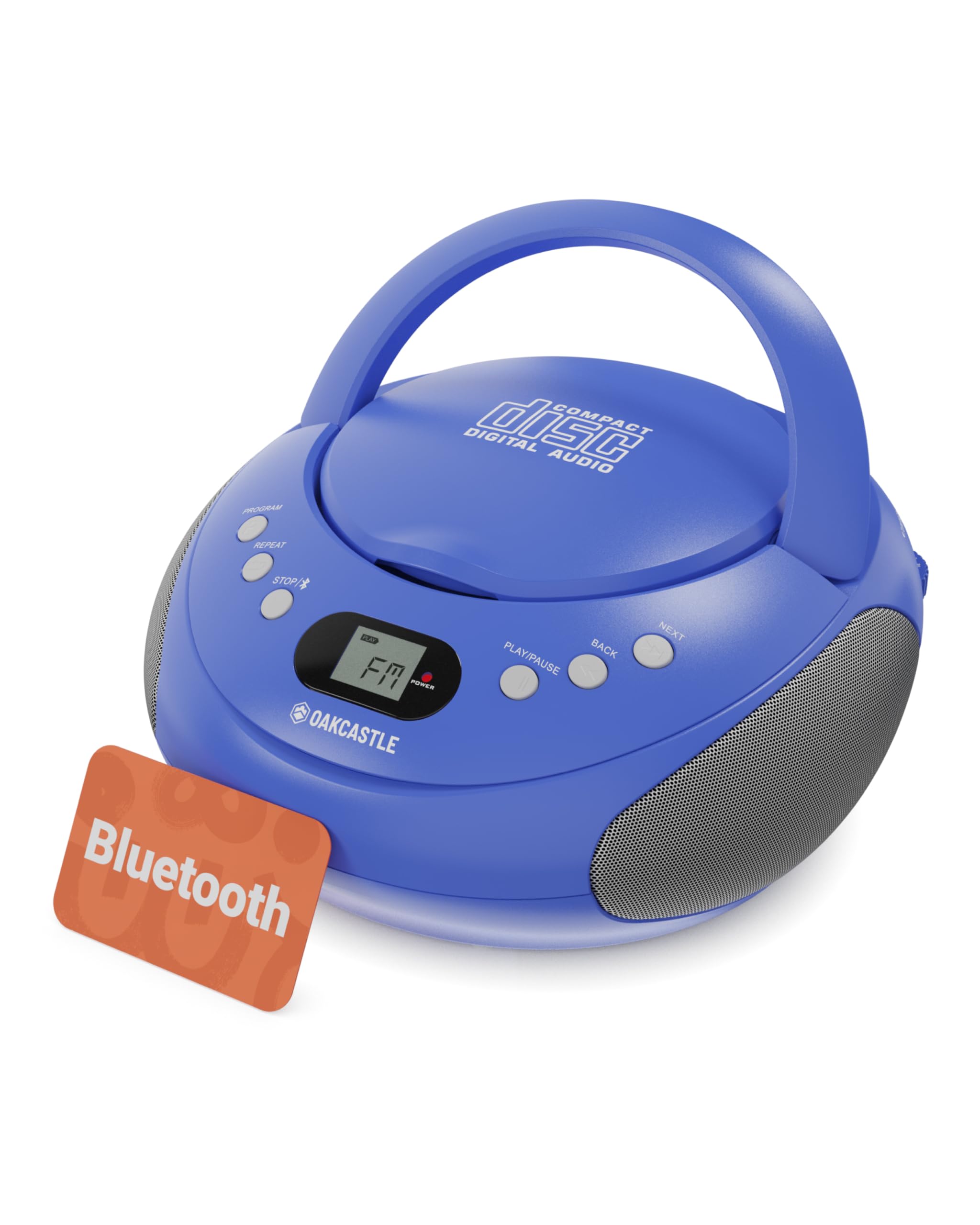 Oakcastle CD250 Portable Bluetooth CD Boombox with FM Radio - Blue