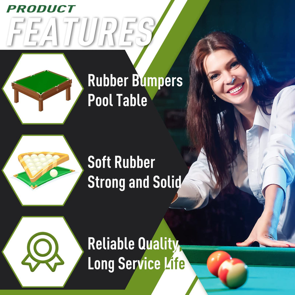 Amylove K66 Rubber Pool Table Rail Cushions – 6 Pack for 8 Foot Tables