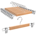Amber Home 10pcs Wooden Trousers Hangers, Wood Skirts Hangers, Natural - image 1