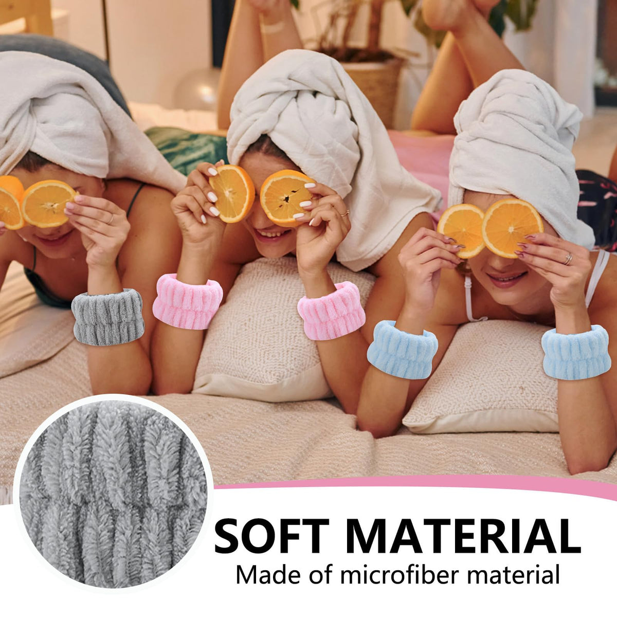 Fantasyon Microfiber Wrist Towels, Soft Absorbent Face Washing Bands - image 4