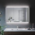 ELEGANT Triple Door LED Bathroom Mirror Cabinet with Shaver Socket