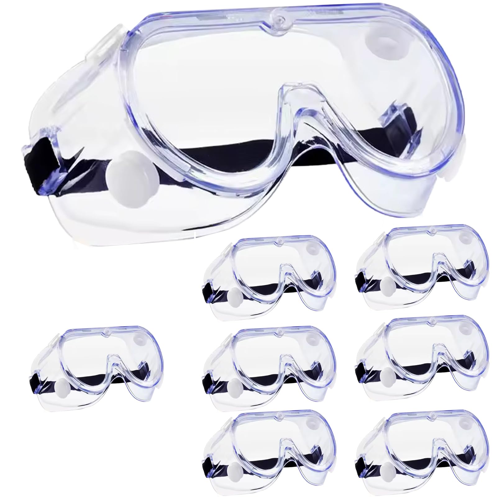HowseHold Anti-Fog Safety Goggles | Chemical Resistant Eye Protection (8 Pack)