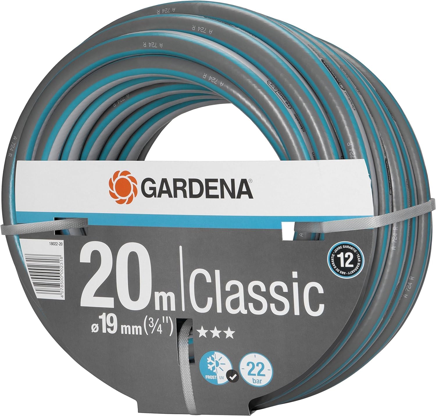 Gardena Classic Garden Hose | 19mm (3/4") 20m | UV-Resistant PVC